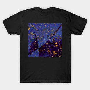 Gold Stars On Blue T-Shirt